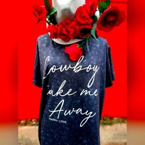 🤠NEW !!!"Cowboy, take me away."🏇 Happy Love T-shirt❤️